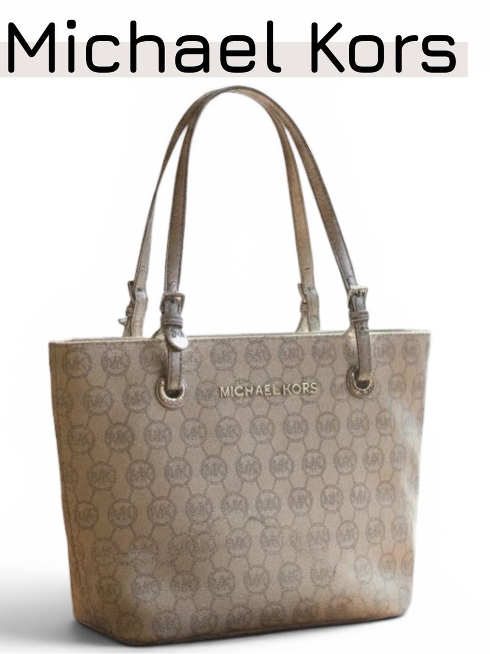 Michael Kors Tan Logo Tote with Double Straps